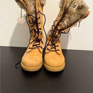 Women's Tan Fur-Lined Boots